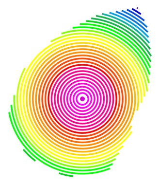 San Marino 'nun soyut haritası ülkenin gökkuşağı renklerinde merkezli bölgelerini gösteriyor..