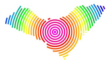 Alagoas Devleti 'nin (Brezilya) sembol haritası bölgeyi gökkuşağı renkleriyle gösteren bir hedef gibi