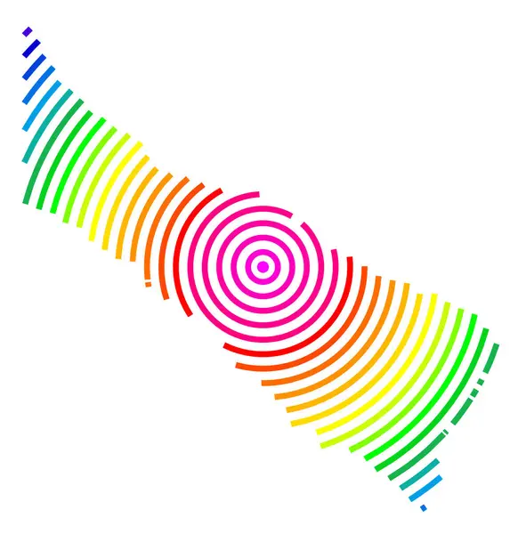 stock vector Symbol Map of the Province Formosa (Argentina) showing the territory with concentric circles in rainbow colors like a shooting target