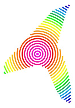 Symbol Map of the  The Snares (New Zealand) showing the territory with concentric circles in rainbow colors like a shooting target clipart