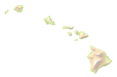 Hawaii Eyaleti 'nin (Amerika Birleşik Devletleri) izole edilmiş bölgesini deniz, nehir, göl ve sınır gibi su kaynaklarıyla göstermektedir. Hiç etiket yok..