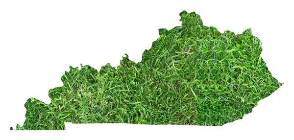 stock image Symbol Map of the State Kentucky (United States of America) showing the territory of the state as a lawn football field