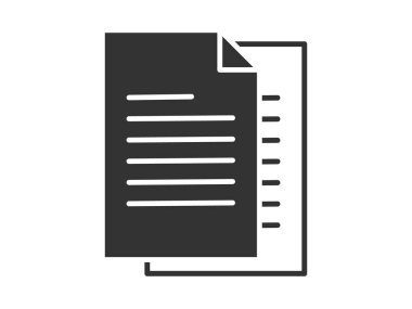 Illustration presenting a vector icon depicting documents, suitable for both web and mobile applications, isolated for use in graphic and design. Featuring a paper sign and symbol, this element serves as a representation of a page indicator