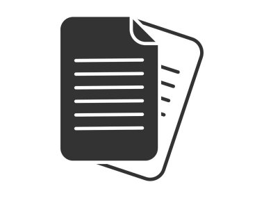 Illustration presenting a vector icon depicting documents, suitable for both web and mobile applications, isolated for use in graphic and design. Featuring a paper sign and symbol, this element serves as a representation of a page indicator