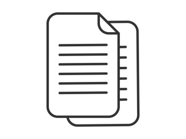 Illustration presenting a vector icon depicting documents, suitable for both web and mobile applications, isolated for use in graphic and design. Featuring a paper sign and symbol, this element serves as a representation of a page indicator
