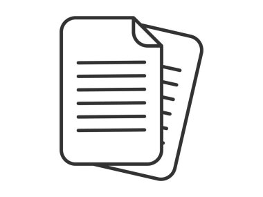 Illustration presenting a vector icon depicting documents, suitable for both web and mobile applications, isolated for use in graphic and design. Featuring a paper sign and symbol, this element serves as a representation of a page indicator