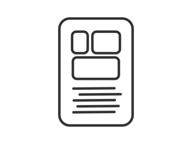 Illustration presenting a vector icon depicting documents, suitable for both web and mobile applications, isolated for use in graphic and design. Featuring a paper sign and symbol, this element serves as a representation of a page indicator
