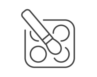 Linear vector graphic icons of beauty and cosmetics in the form of eyelids shadow and eye makeup.