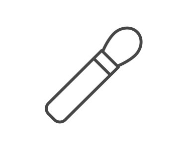 Makeup and cosmetics. Vector graphic icons of beauty brushes for face, powder, blush, eyeshadow.