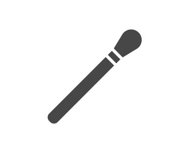 Makeup and cosmetics. Vector graphic black icons of beauty brushes for face, powder, blush, eyeshadow.