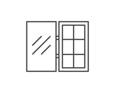 Linear vector graphic icons of beauty and cosmetics in the form of eyelids shadow and eye makeup.