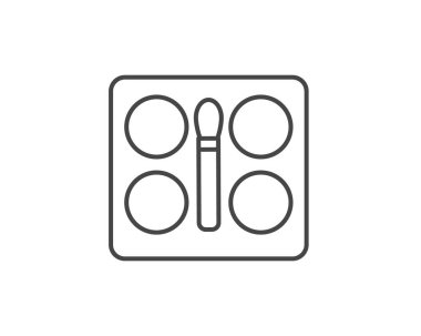 Linear vector graphic icons of beauty and cosmetics in the form of eyelids shadow and eye makeup.