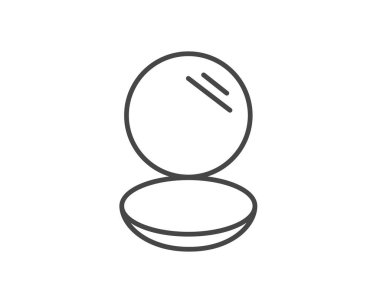 Makeup and cosmetics. Linear vector graphic icons of beauty in the form of powder.