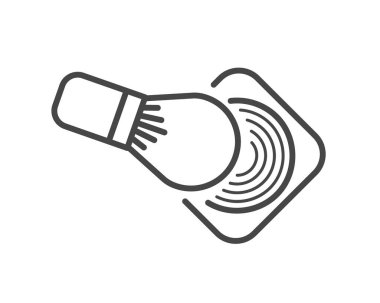 Makeup and cosmetics. Linear vector graphic icons of beauty in the form of powder with brush.