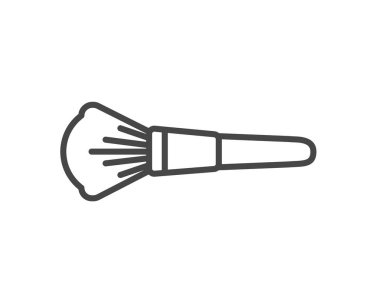 Makeup and cosmetics. Vector graphic icons of beauty brushes for face, powder, blush, eyeshadow.