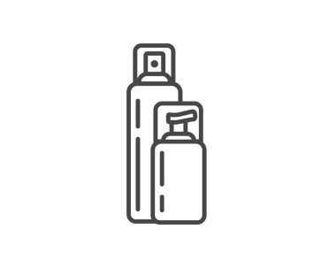 Vector set of beauty, cosmetics and care icons. Bottle, jar, shower gel, face cream, body lotion, spray, ointment, paste.