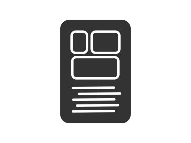 Illustration presenting a vector icon depicting documents, suitable for both web and mobile applications, isolated for use in graphic and design. Featuring a paper sign and symbol, this element serves as a representation of a page indicator