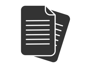 Illustration presenting a vector icon depicting documents, suitable for both web and mobile applications, isolated for use in graphic and design. Featuring a paper sign and symbol, this element serves as a representation of a page indicator