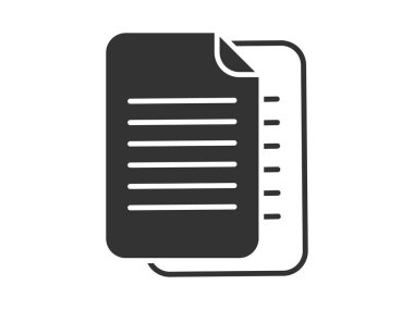 Illustration presenting a vector icon depicting documents, suitable for both web and mobile applications, isolated for use in graphic and design. Featuring a paper sign and symbol, this element serves as a representation of a page indicator