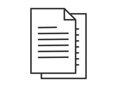 Illustration presenting a vector icon depicting documents, suitable for both web and mobile applications, isolated for use in graphic and design. Featuring a paper sign and symbol, this element serves as a representation of a page indicator