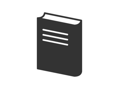 Linear style pictogram portraying a book, outlined for clarity, suitable as a study symbol. This simple illustration is crafted for web design, with an additional vector representing an open publication, ideal for mobile and UI applications