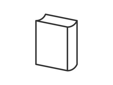 Linear style pictogram portraying a book, outlined for clarity, suitable as a study symbol. This simple illustration is crafted for web design, with an additional vector representing an open publication, ideal for mobile and UI applications