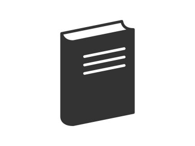Linear style pictogram portraying a book, outlined for clarity, suitable as a study symbol. This simple illustration is crafted for web design, with an additional vector representing an open publication, ideal for mobile and UI applications