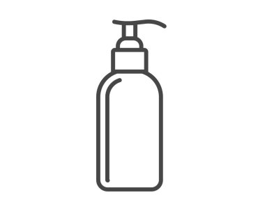 Vector icons of beauty, cosmetics and care. Bottle, jar, shower gel, face cream, body lotion, spray, ointment, paste.