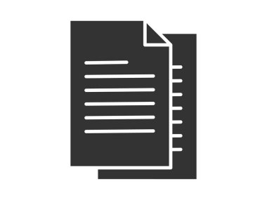 Illustration presenting a vector icon depicting documents, suitable for both web and mobile applications, isolated for use in graphic and design. Featuring a paper sign and symbol, this element serves as a representation of a page indicator