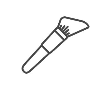 Makeup and cosmetics. Vector graphic icons of beauty brushes for face, powder, blush, eyeshadow.