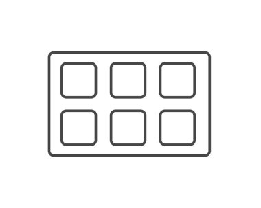 Linear vector graphic icons of beauty and cosmetics in the form of eyelids shadow and eye makeup.