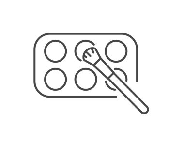 Linear vector graphic icons of beauty and cosmetics in the form of eyelids shadow and eye makeup.