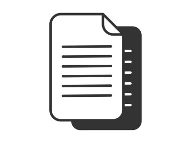Illustration presenting a vector icon depicting documents, suitable for both web and mobile applications, isolated for use in graphic and design. Featuring a paper sign and symbol, this element serves as a representation of a page indicator
