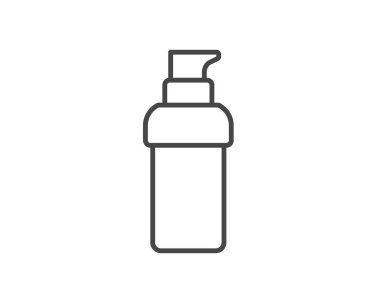 Vector icons of beauty, cosmetics and care. Bottle, jar, shower gel, face cream, body lotion, spray, ointment, paste.