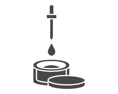 Vector black icons of beauty, cosmetics and care. Bottle, jar, shower gel, face cream, body lotion, spray, ointment, paste.