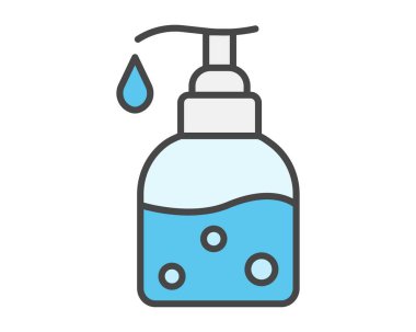 Vector color icons of beauty, cosmetics and care. Bottle, jar, shower gel, face cream, body lotion, spray, ointment, paste.