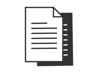 Illustration presenting a vector icon depicting documents, suitable for both web and mobile applications, isolated for use in graphic and design. Featuring a paper sign and symbol, this element serves as a representation of a page indicator