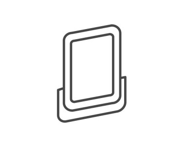 Makeup and cosmetics. Linear vector graphic beauty icons in the form of a face mirror.