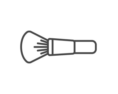 Makeup and cosmetics. Vector graphic icons of beauty brushes for face, powder, blush, eyeshadow.