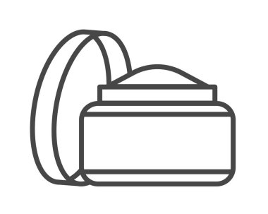 Vector icons of beauty, cosmetics and care. Bottle, jar, shower gel, face cream, body lotion, spray, ointment, paste.