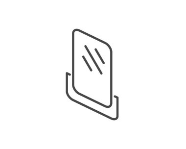 Makeup and cosmetics. Linear vector graphic beauty icons in the form of a face mirror.