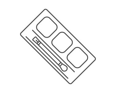 Linear vector graphic icons of beauty and cosmetics in the form of eyelids shadow and eye makeup.