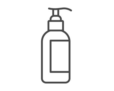 Vector icons of beauty, cosmetics and care. Bottle, jar, shower gel, face cream, body lotion, spray, ointment, paste.