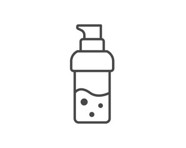 Vector icons of beauty, cosmetics and care. Bottle, jar, shower gel, face cream, body lotion, spray, ointment, paste.