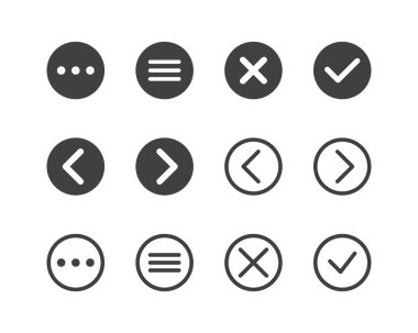 Hamburger menu icon, buttons for website, UI navigation, mobile app, presentation. Vector design elements and user Interface icons.