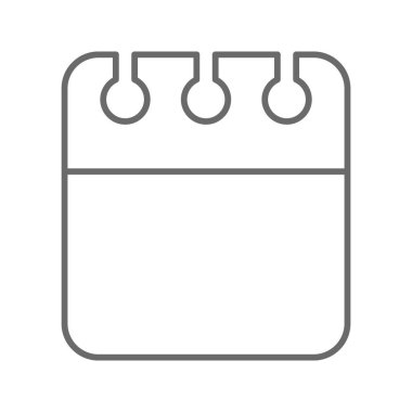 Beyaz arkaplanda vektör boş simgesi. Günlük, aylık, yıllık takvim ikonu. Toplantı, program, planlama, tatil, tatil.