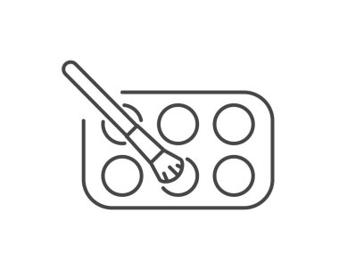 Linear vector graphic icons of beauty and cosmetics in the form of eyelids shadow and eye makeup.