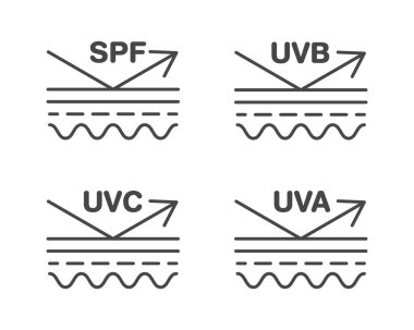 Leather linear vector graphic icon. Collagen, beauty, skin care, hydration. Sun and UV protection. SPF protection, sunblock, sunscreen