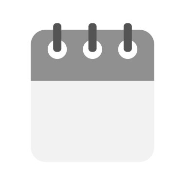 Beyaz arkaplanda vektör boş simgesi. Günlük, aylık, yıllık takvim ikonu. Toplantı, program, planlama, tatil, tatil.