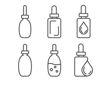 Güzellik, kozmetik ve özen ikonlarının toplanması. Şişe, kavanoz, duş jeli, yüz kremi, vücut losyonu, sprey, merhem, macun..
